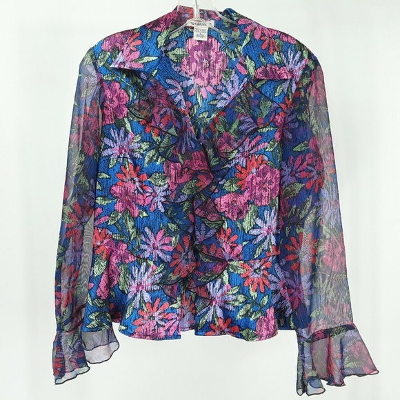 Notations Women's Long Sleeve Top Size S Sheer - Picture 1 of 5